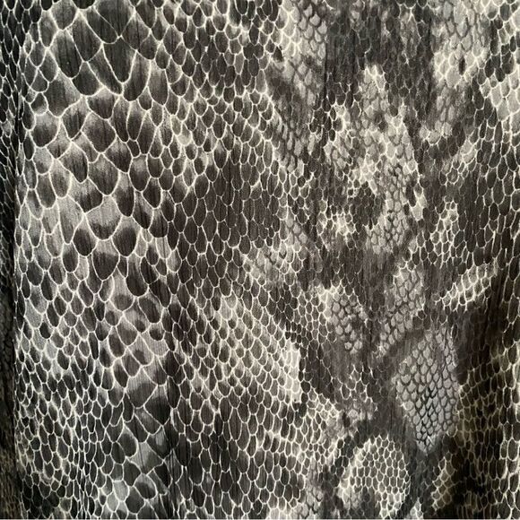 Audrey 3+1 Gray Snakeskin Print Midi Slip Dress with Strappy Open Back Size S - Picture 6 of 9